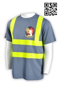 D180來樣訂做工業T恤 工業反光帶T恤 安全T恤 大量訂購反光帶T恤 反光帶工業制服中心